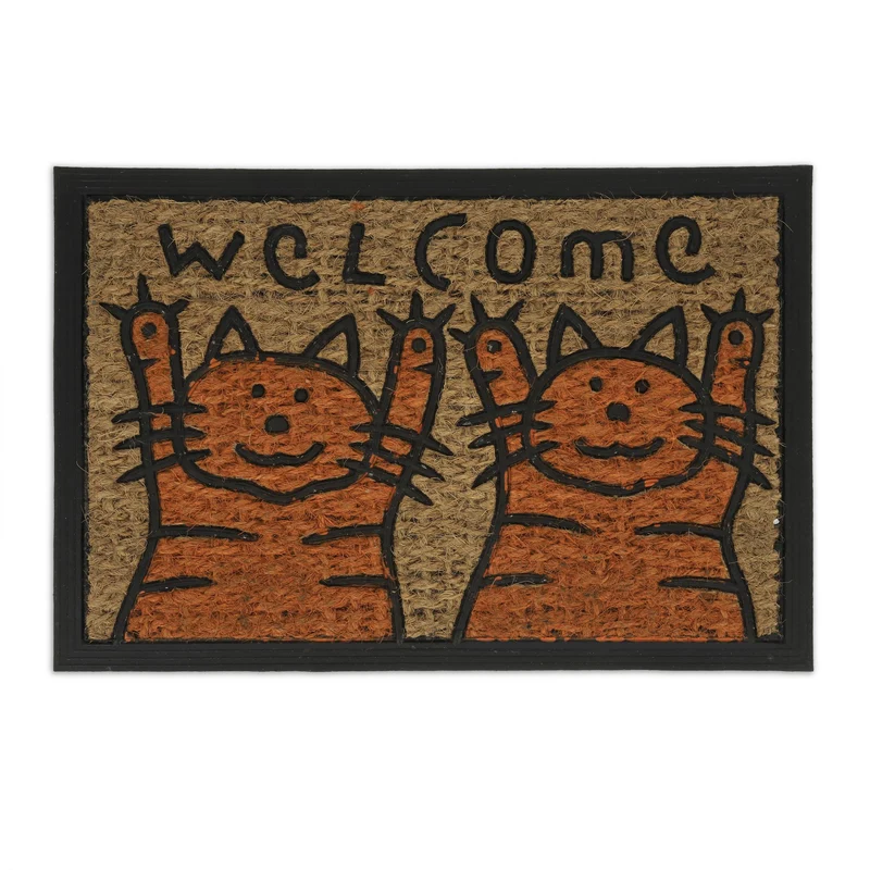 Paillasson mignon en fibres de coco 40 x 60 cm robuste et durable pour intérieur extérieur en coco naturel 13_0011149