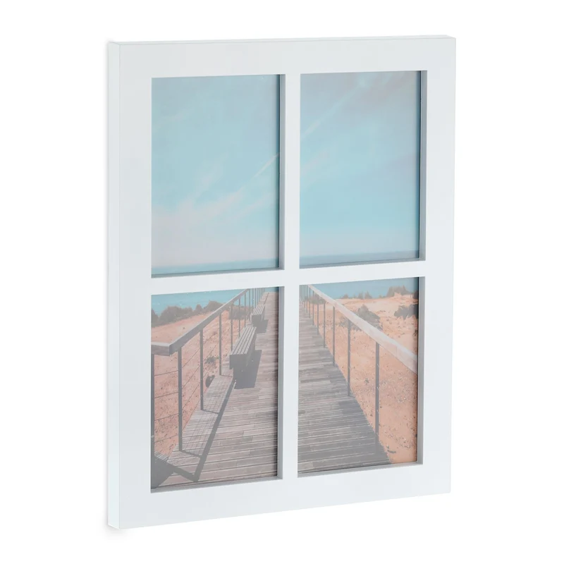 Cadre photo pêle-mêle moderne 44 x 33,5 x 3 cm pour 4 photos en plastique noir 13_0010590