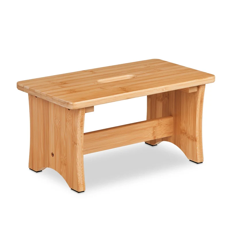 Tabouret de rangement multifonction entrée cuisine salon 40 x 30 x 30 cm en bambou naturel 13_0013594