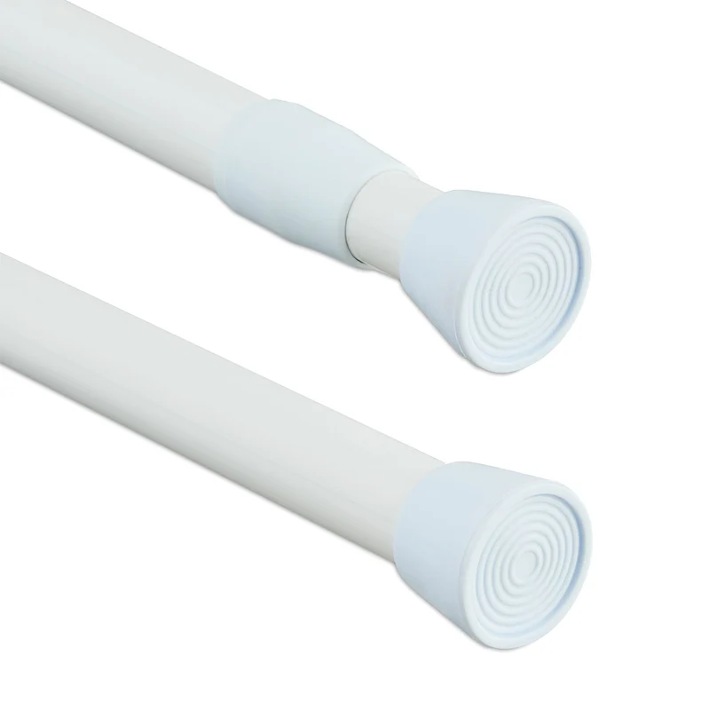 Tringle télescopique réglable pour rideaux et vêtements 66 x 110 cm montage facile en acier inoxydable blanc 13_0013955