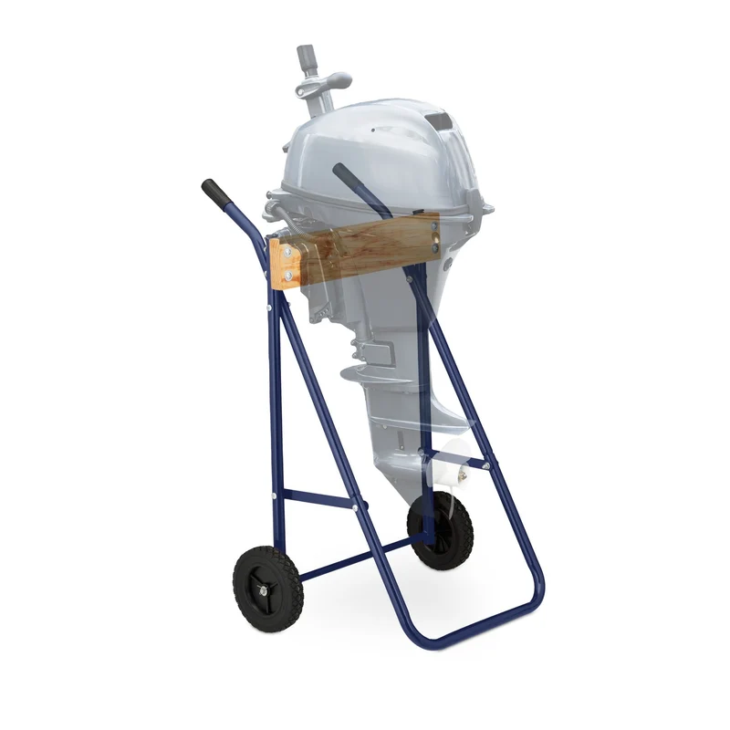 Support de transport pour moteur hors-bord 120 x 60 x 90 cm en acier bleu 13_0012989