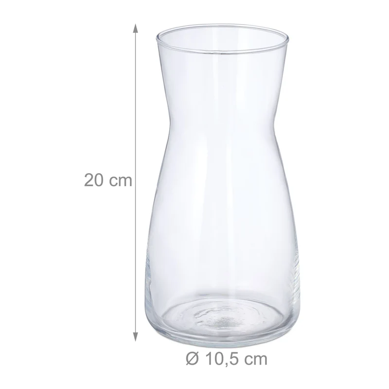 Vase décoratif moderne pour bouquet intérieur 30 x 15 cm design élégant en verre transparent 13_0016189