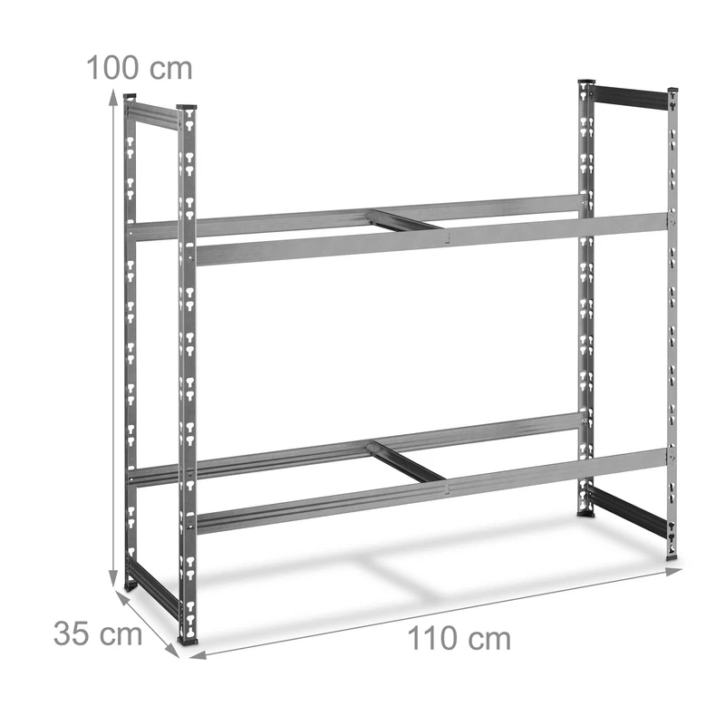 Rangement pour 8 pneus garage avec étagères réglables 100 x 110 x 35 cm en acier noir 13_0016521