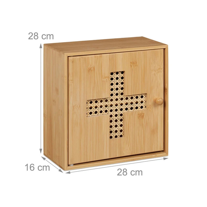 Armoire à pharmacie décorative pratique salle de bain 2 compartiments en bois blanc 13_0016891