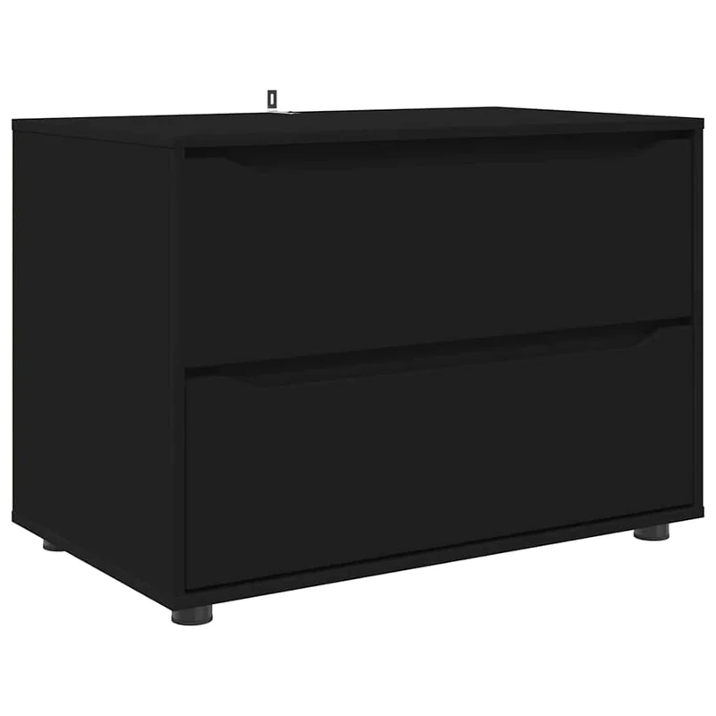 Armoire de rangement rectangulaire avec tiroirs style minimaliste salon chambre 80 x 48 x 57 cm en bois d'ingénierie noir 02_0054592