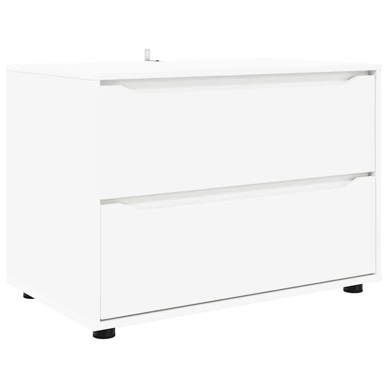 Armoire de rangement minimaliste fonctionnelle 80 x 48 x 57 cm en bois d'ingénierie blanc 02_0054591