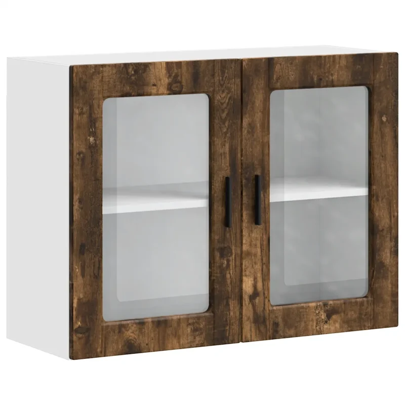 Armoire murale de cuisine design moderne 80 x 31 x 60 cm en bois d'ingénierie chêne fumé 02_0050397
