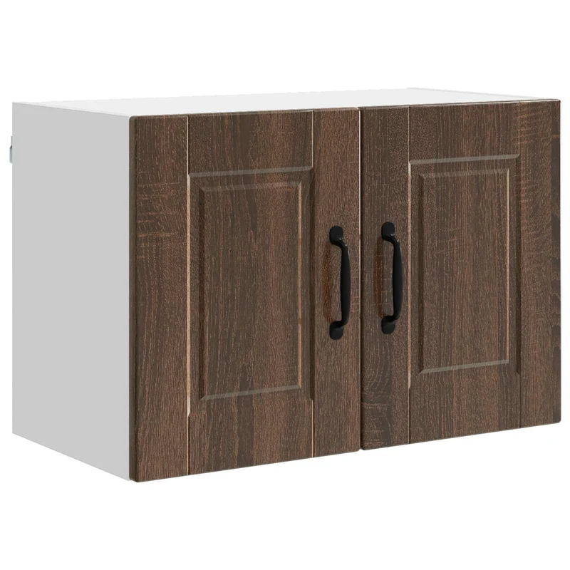 Armoire de cuisine moderne murale avec 2 étagères et 2 portes 60 x 31 x 40 cm en bois d'ingénierie chêne brun 02_0054274