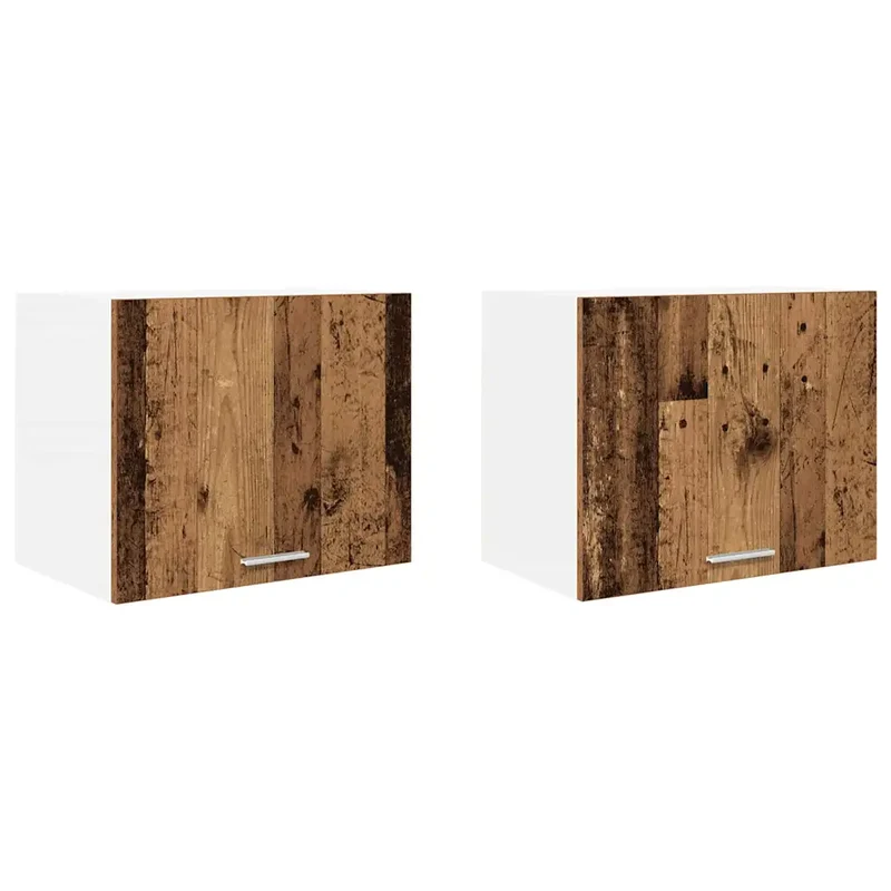 Lot de 2 armoires suspendues modernes design épuré cuisine 50 x 31 x 40 cm en bois d'ingénierie blanc 02_0053206
