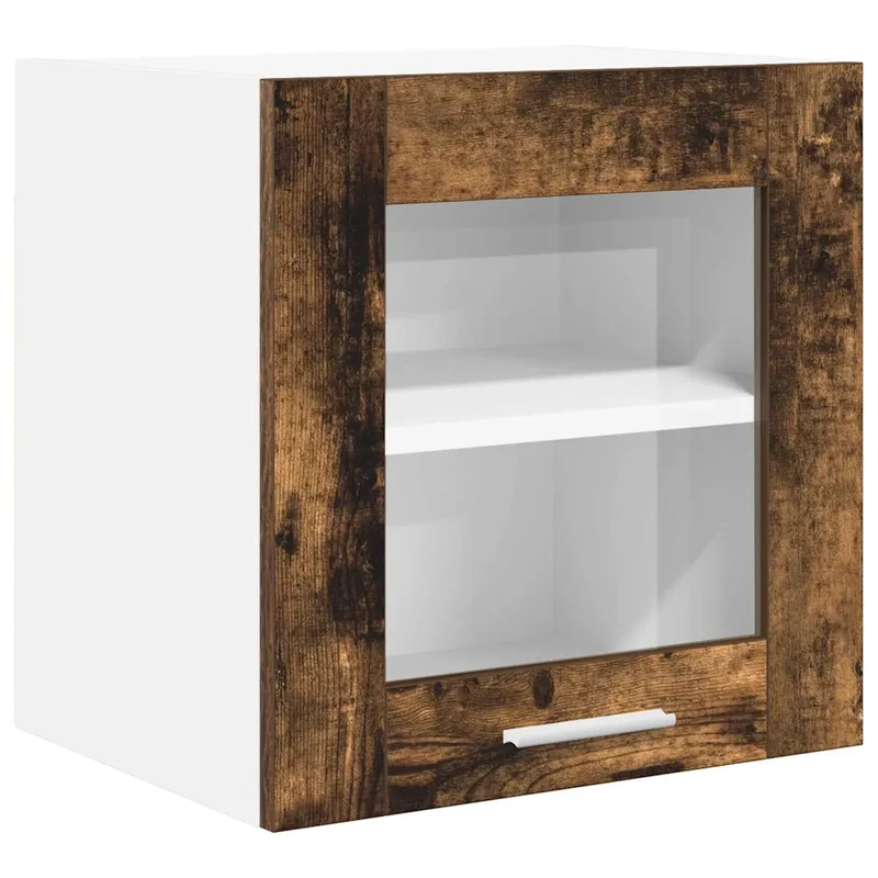 Armoire suspendue bois d'ingénierie grand espace de rangement 40 x 31 x 40 cm en bois chêne fumé 02_0053249