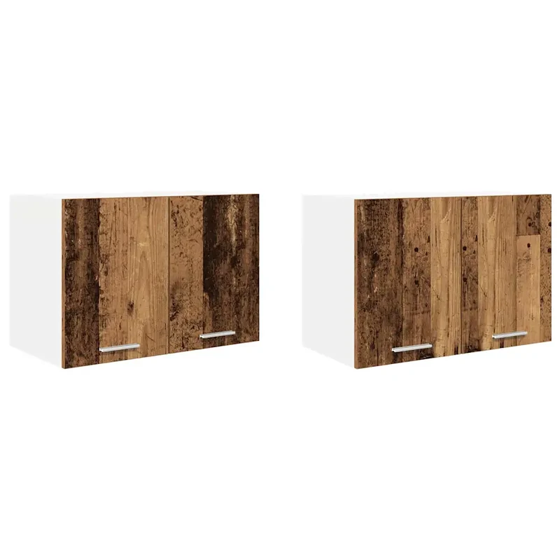 Lot de 2 armoires suspendues modernes espace de rangement 60 x 31 x 40 cm en bois d'ingénierie blanc 02_0053222