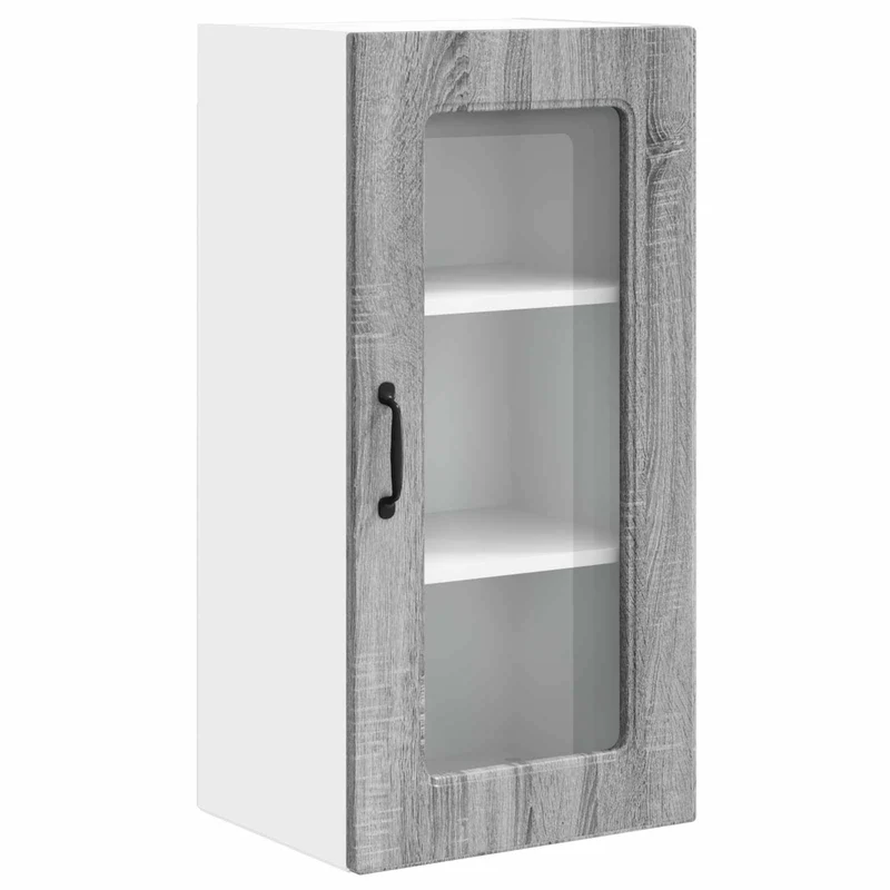 Armoire de cuisine rectangulaire moderne rangement spacieux 40 x 31 x 80 cm en bois d'ingénierie gris sonoma 02_0053675