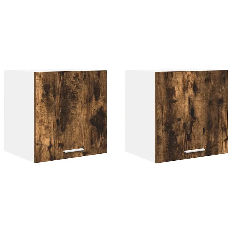 Lot de 2 armoires suspendues modernes rangement cuisine 40 x 31 x 40 cm en bois d'ingénierie blanc 02_0053186