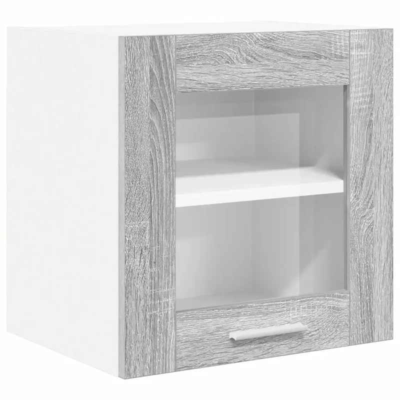 Armoire suspendue moderne rectangulaire rangement spacieux cuisine 40 x 31 x 40 cm en bois d'ingénierie gris sonoma 02_0053251