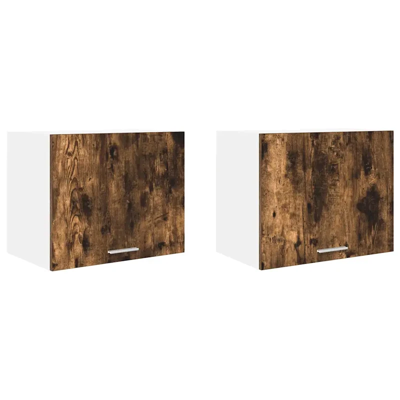 Lot de 2 armoires suspendues modernes rectangulaires grand espace rangement 50 x 31 x 40 cm en bois d'ingénierie blanc 02_0053202