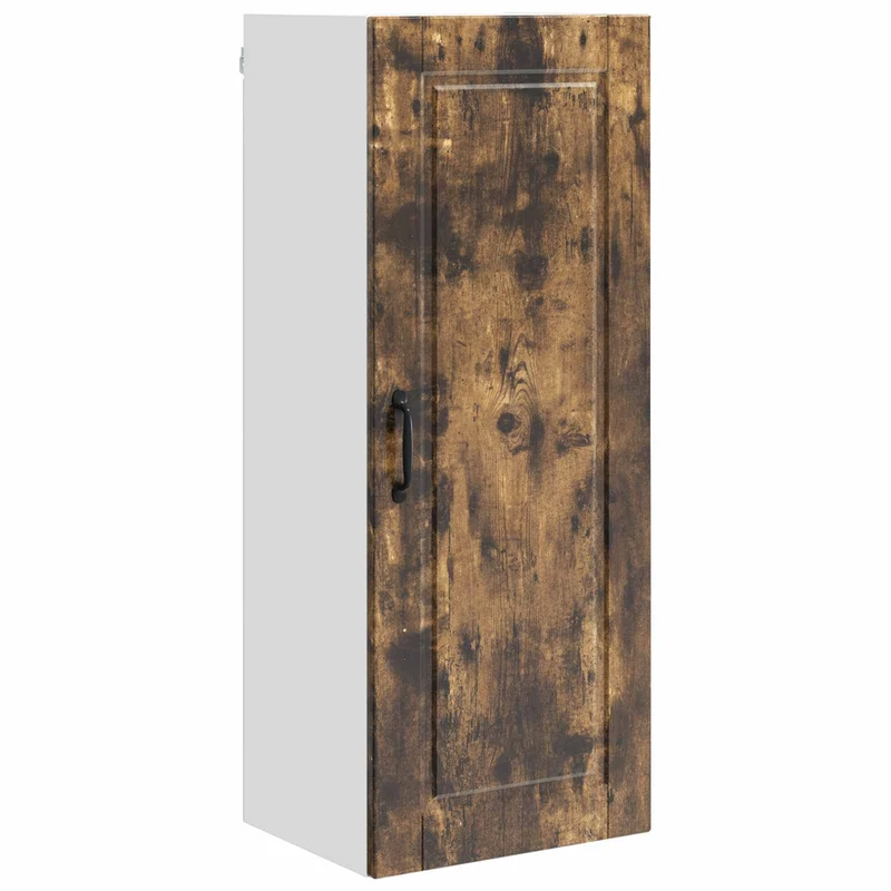 Armoire de cuisine murale moderne avec étagères 40 x 31 x 100 cm rangement pratique style contemporain en bois d'ingénierie chêne fumé 02_0054460
