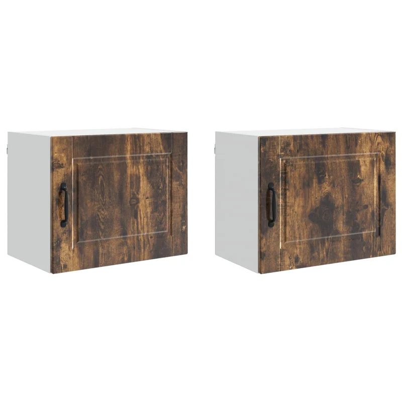 Lot de 2 armoires de cuisine murales modernes 50 x 31 x 40 cm pour rangement pratique en bois d'ingénierie chêne fumé 02_0054252
