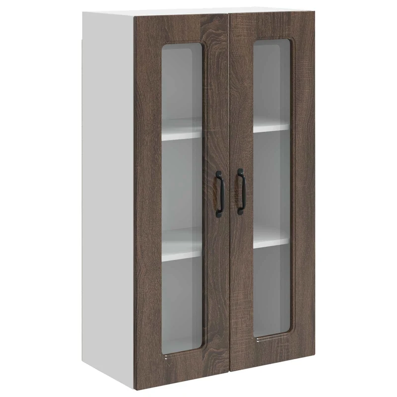 Armoire de cuisine moderne rectangulaire 60 x 31 x 100 cm grand espace de rangement style épuré en bois d'ingénierie chêne brun 02_0053860