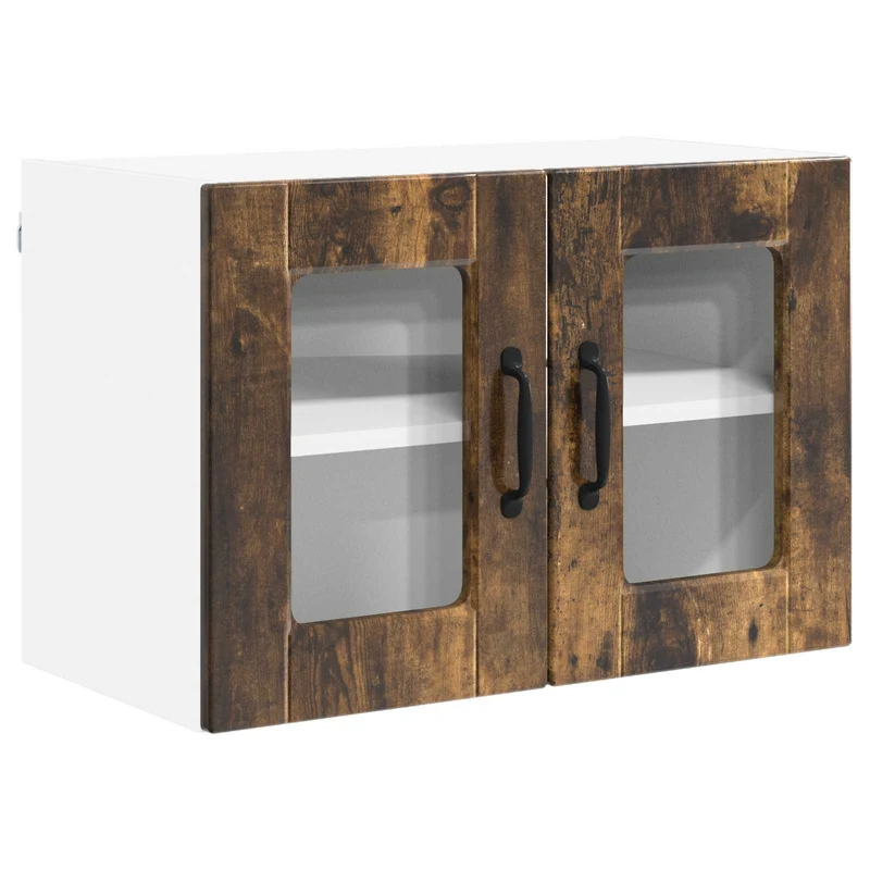 Armoire de cuisine moderne murale 60 x 31 x 40 cm rangement pratique design épuré en bois d'ingénierie chêne fumé 02_0054319