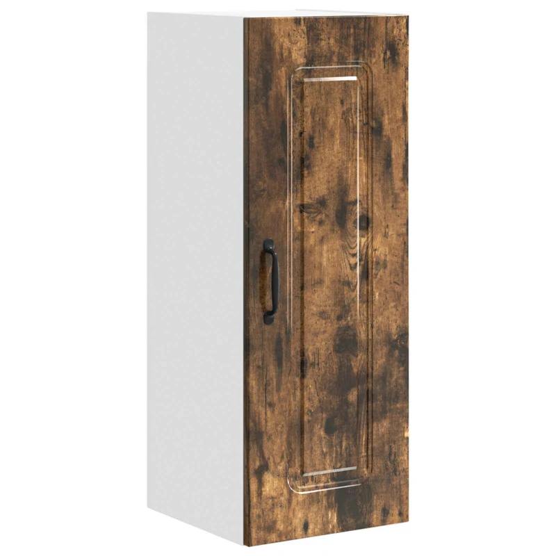 Armoire de cuisine rectangulaire 30 x 31 x 80 cm grand espace de rangement design épuré en bois d'ingénierie chêne fumé 02_0053693