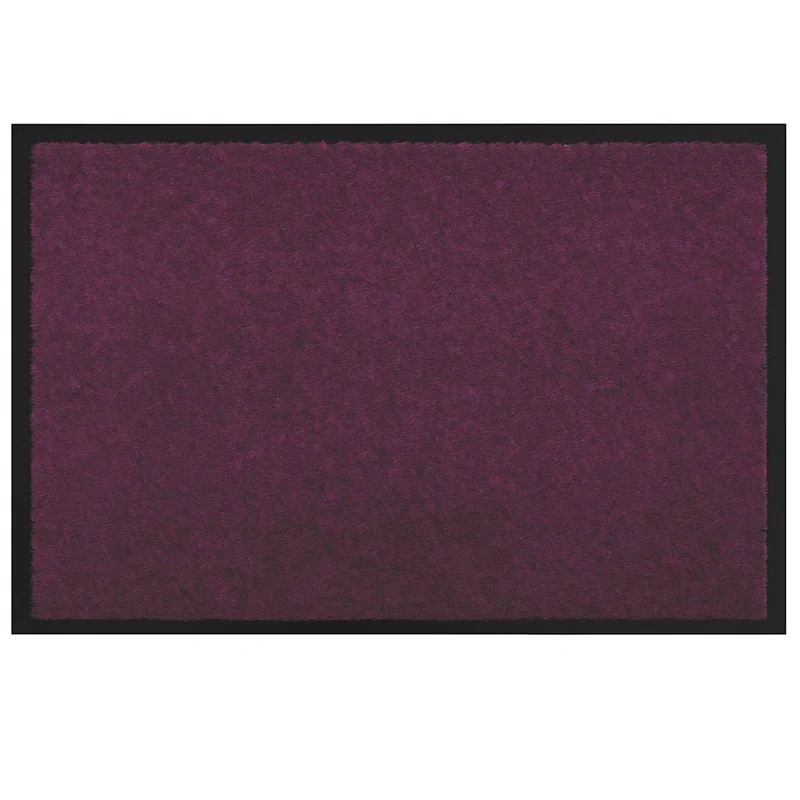 Tapis de porte rectangulaire antidérapant intérieur confort 60 x 40 x 1.2 cm en tissu teddy bordeaux 02_0059005