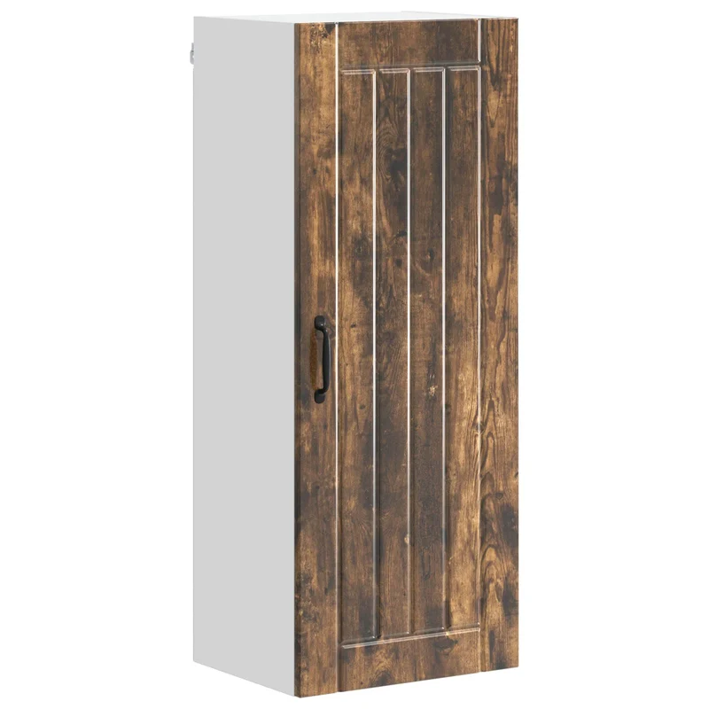 Armoire de cuisine moderne rectangulaire rangement pratique 40 x 31 x 100 cm en bois d'ingénierie chêne fumé 02_0054137