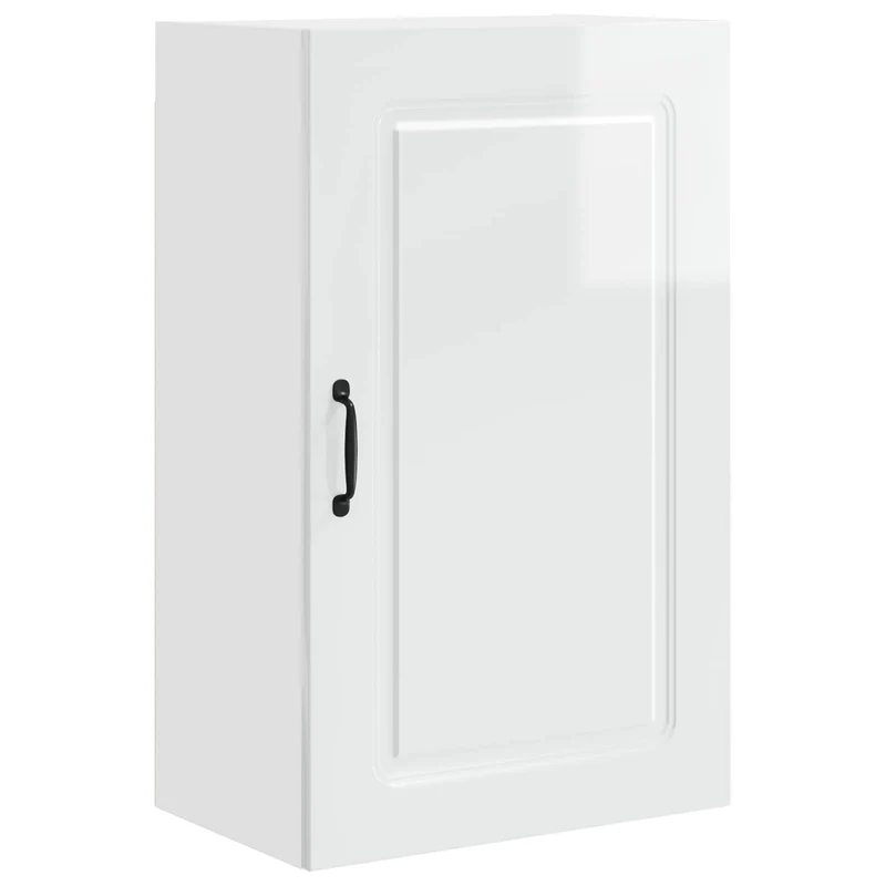 Armoire de cuisine moderne avec grand espace de rangement 50 x 31 x 80 cm en bois d'ingénierie blanc brillant 02_0053717