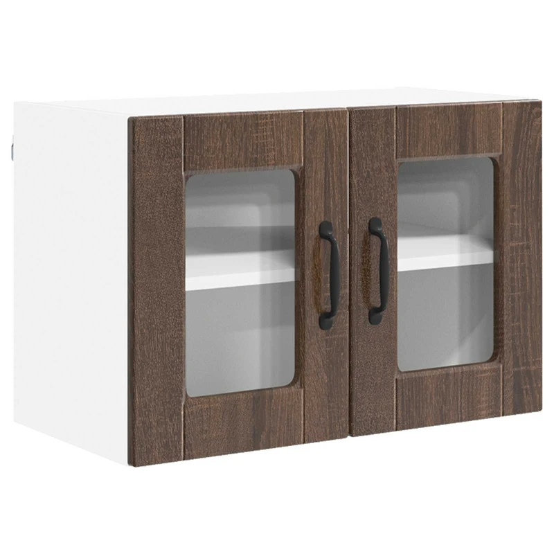 Armoire de cuisine murale moderne rangement optimisé 60 x 31 x 40 cm en bois d'ingénierie chêne brun 02_0054323