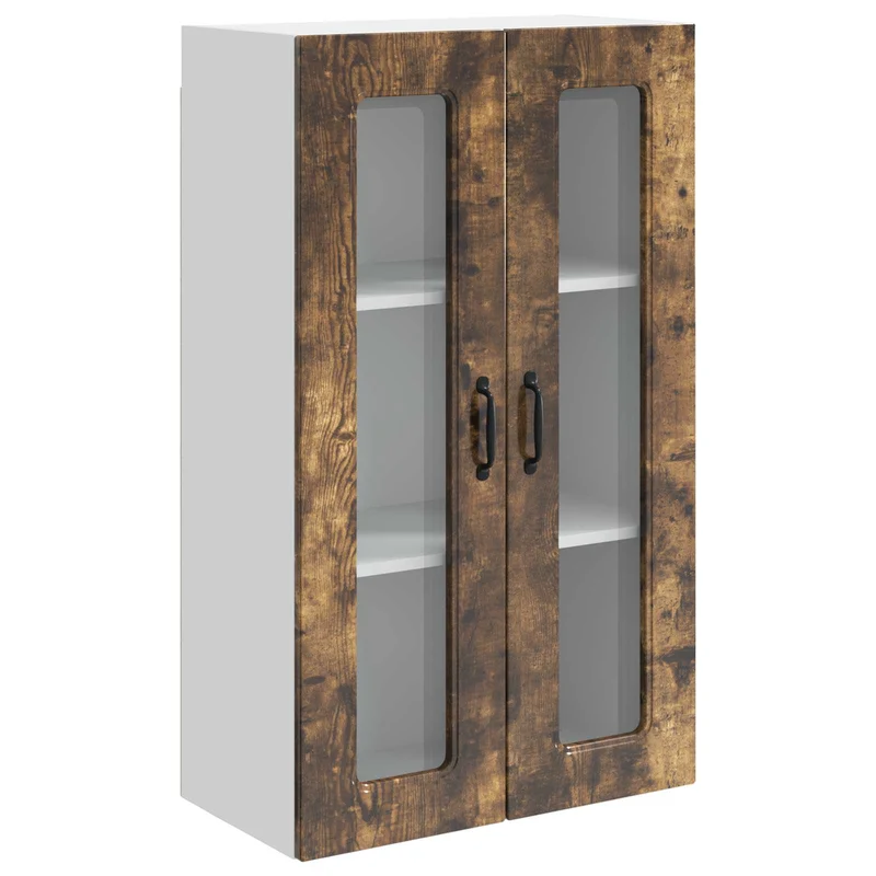 Armoire de cuisine moderne avec grand espace de rangement 60 x 31 x 100 cm en bois d'ingénierie chêne fumé 02_0053858