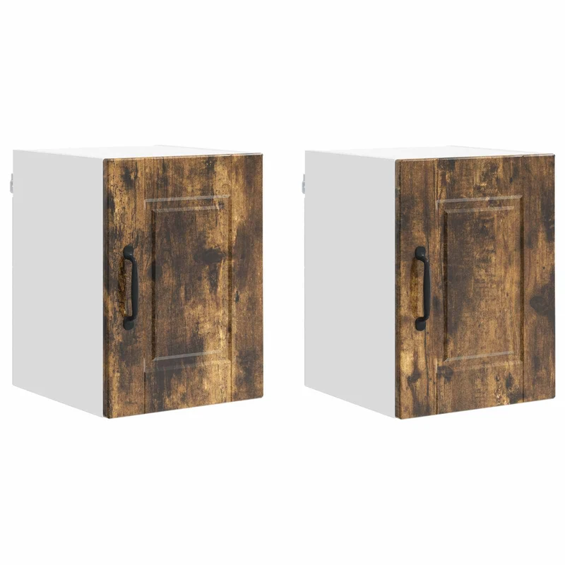 Lot de 2 armoires murales de cuisine moderne rangement pratique 30 x 31 x 40 cm en bois d'ingénierie chêne fumé 02_0054212