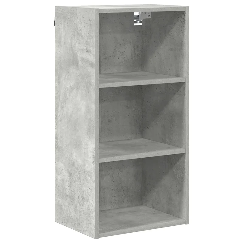 Armoire suspendue moderne avec grand espace de stockage 40 x 29,5 x 80 cm en bois d'ingénierie gris béton 02_0053484