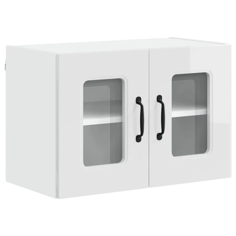 Armoire de cuisine moderne espace de rangement 60 x 31 x 40 cm en bois d'ingénierie blanc brillant 02_0053651
