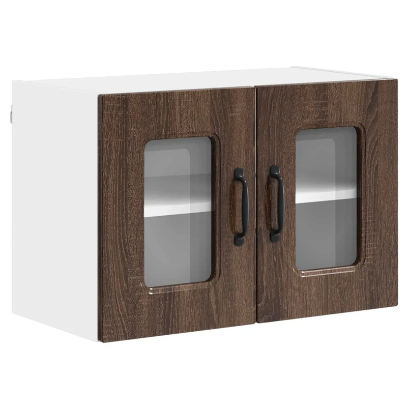 Armoire de cuisine rectangulaire moderne 60 x 31 x 40 cm grand espace de stockage style épuré en bois chêne brun 02_0053657