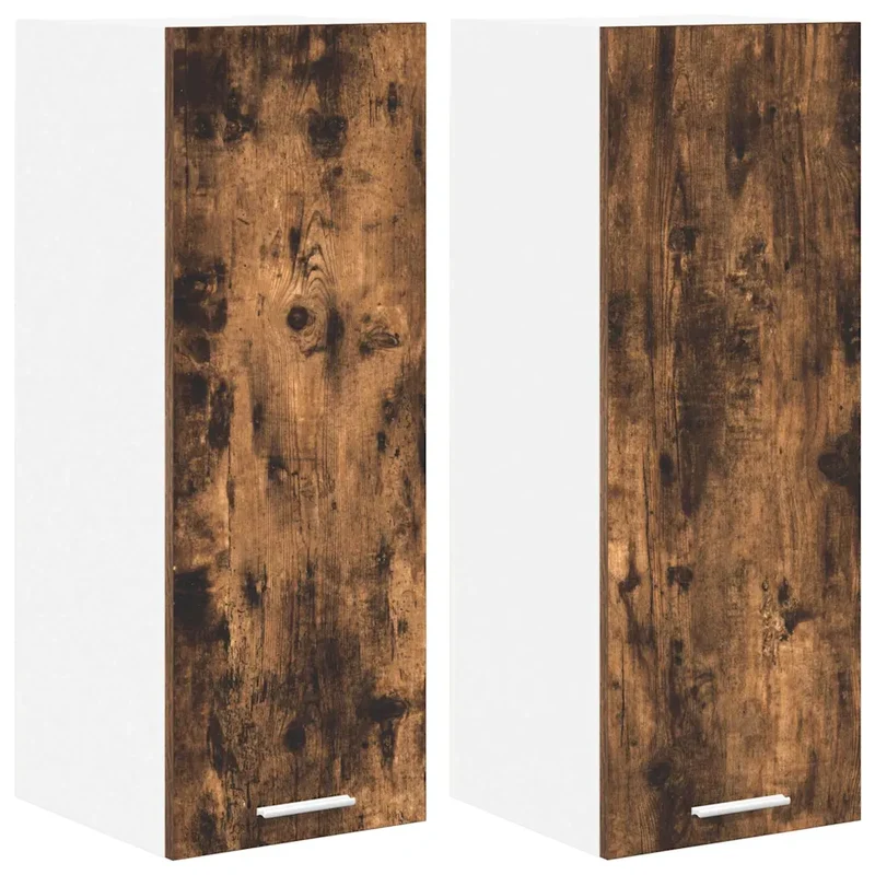 Lot de 2 armoires suspendues modernes pratiques rangement intérieur 30 x 31 x 80 cm en bois d'ingénierie blanc 02_0053290