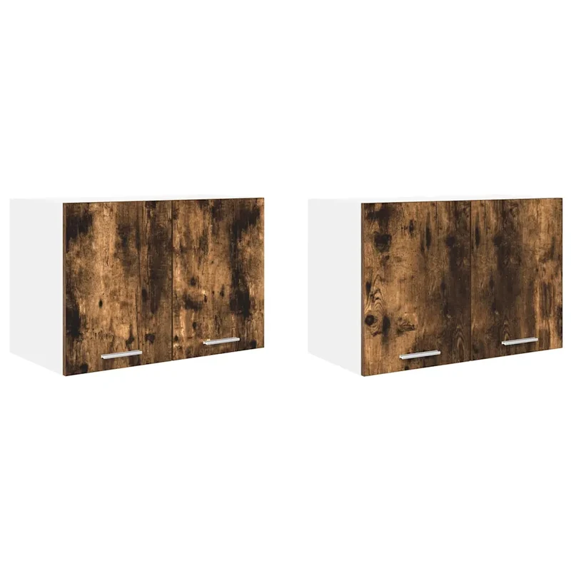 Lot de 2 armoires suspendues design moderne cuisine grand espace de stockage 60 x 31 x 40 cm en bois d'ingénierie blanc 02_0053218