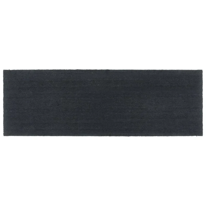 Tapis de porte touffeté 100 x 300 cm usage intérieur et extérieur support antidérapant design moderne en fibre de coco gris foncé 02_0046175