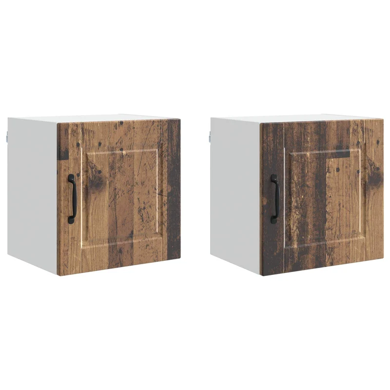 Lot de 2 armoires murales de cuisine modernes rangement pratique 40 x 31 x 40 cm en bois d'ingénierie ancien 02_0054238