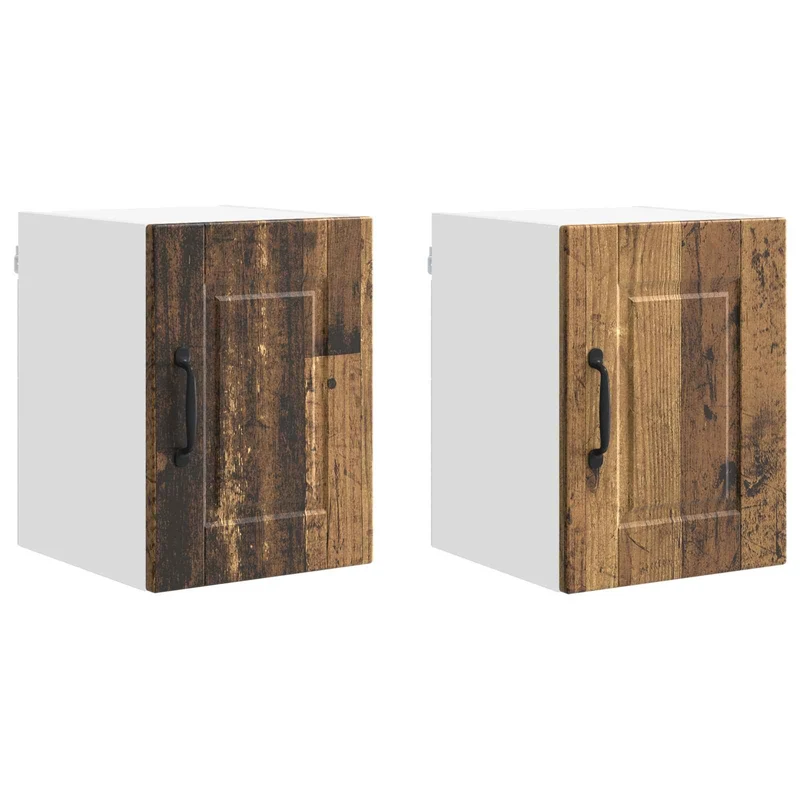 Lot de 2 armoires murales de cuisine modernes avec étagères 30 x 31 x 40 cm en bois d'ingénierie bois ancien 02_0054218