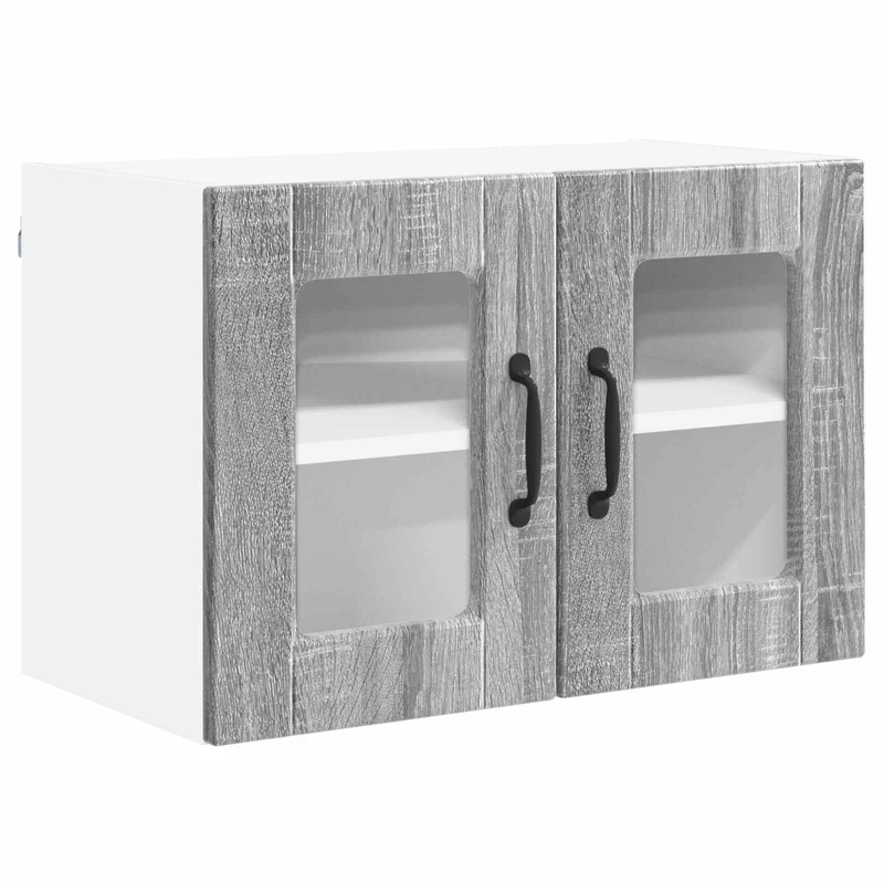 Armoire de cuisine murale moderne avec 2 étagères pratique 60 x 31 x 40 cm en bois d'ingénierie gris sonoma 02_0054321