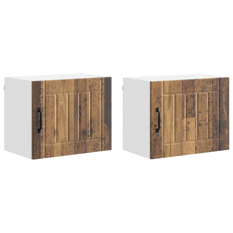 Lot de 2 armoires murales de cuisine fonctionnelles 50 x 31 x 40 cm en bois d'ingénierie bois ancien 02_0053940
