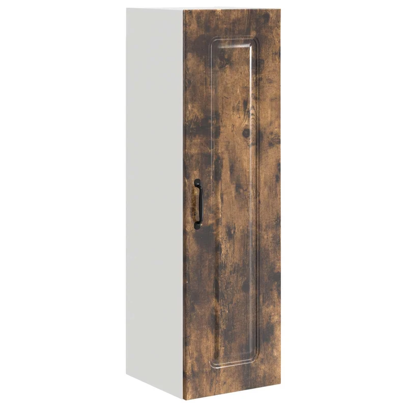 Armoire de cuisine moderne rectangulaire 30 x 31 x 100 cm avec grand espace de stockage en bois d'ingénierie chêne fumé 02_0053788