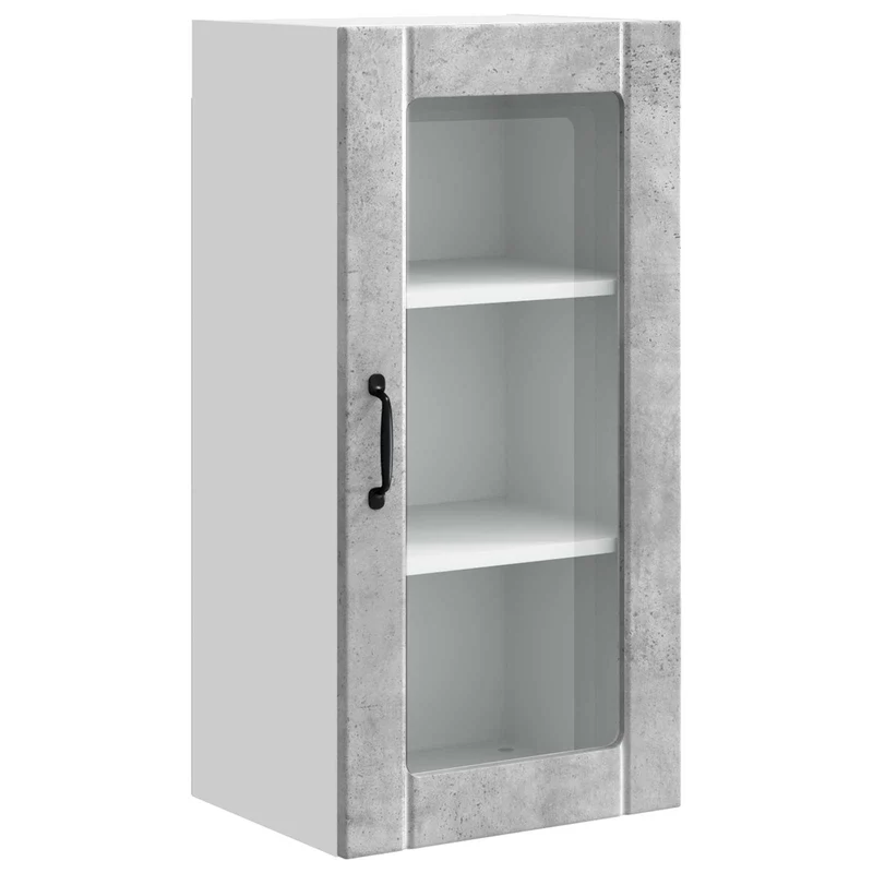 Armoire de cuisine murale moderne avec rangement optimisé 40 x 31 x 80 cm en bois d'ingénierie gris béton 02_0054335