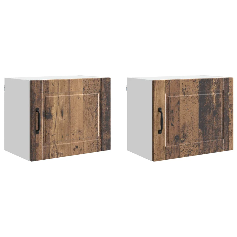 Lot de 2 armoires murales de cuisine modernes avec étagères 50 x 31 x 40 cm en bois d'ingénierie bois ancien 02_0054258