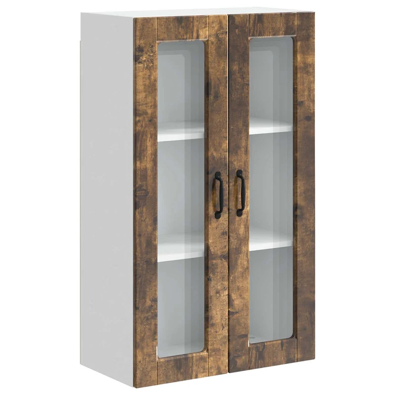 Armoire de cuisine murale moderne avec étagères pratiques 60 x 31 x 100 cm en bois d'ingénierie chêne fumé 02_0054517