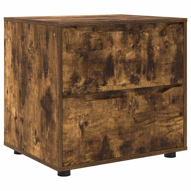 Armoire de rangement design épuré ajustable 60 x 48 x 57 cm en bois d'ingénierie chêne fumé 02_0054606
