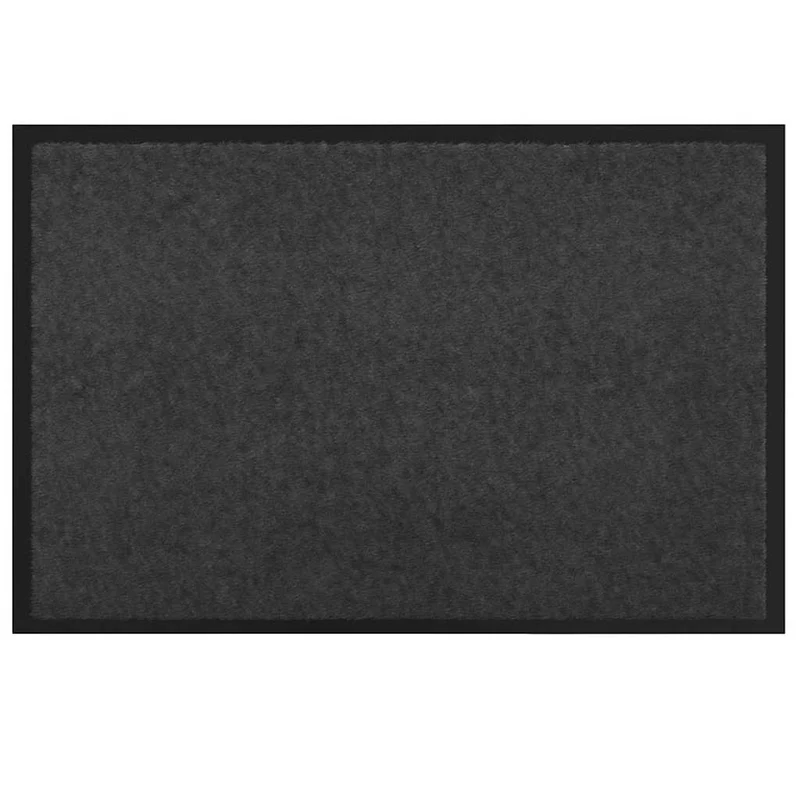 Tapis de porte rectangulaire antidérapant absorbant humidité 60 x 40 x 1.2 cm en tissu anthracite 02_0058993