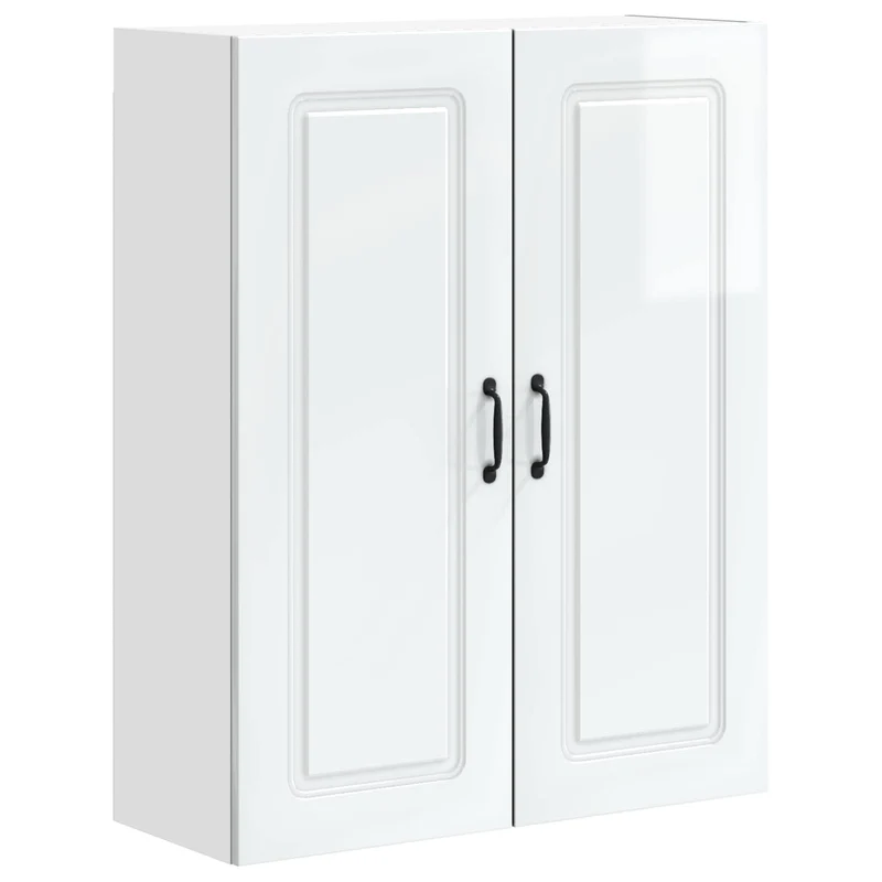 Armoire de cuisine moderne avec grand espace de stockage 80 x 31 x 100 cm en bois d'ingénierie blanc brillant 02_0053827