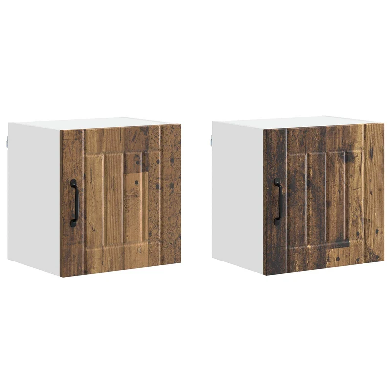Lot de 2 armoires murales de cuisine pratique moderne 40 x 31 x 40 cm en bois d'ingénierie ancien 02_0053920