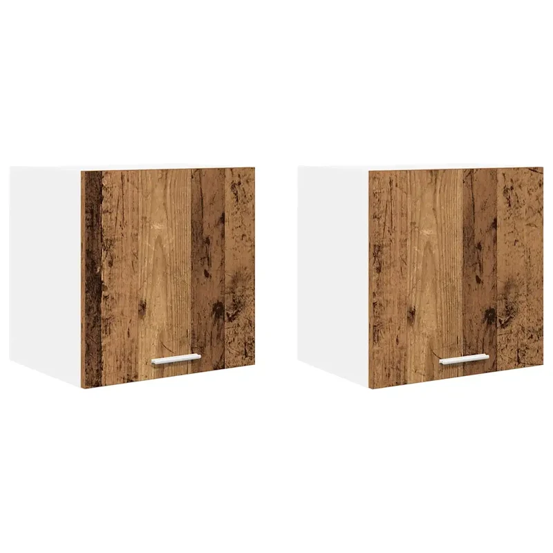 Lot de 2 armoires suspendues modernes espace de rangement 40 x 31 x 40 cm en bois d'ingénierie blanc 02_0053190