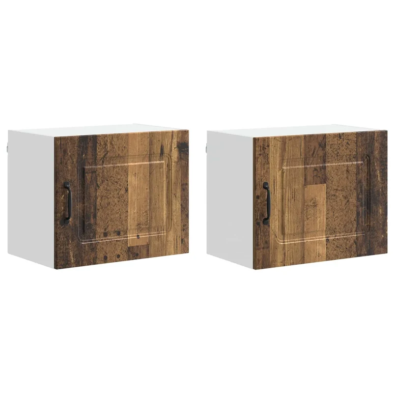 Lot de 2 armoires murales de cuisine modernes 50 x 31 x 40 cm avec grand espace de stockage en bois ancien 02_0053590